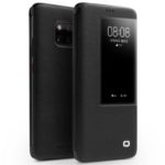 QIALINO for Huawei Mate 20 Pro View Window Cowhide Leather Smart Case – Black