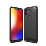 Carbon Fiber Texture Brushed TPU Mobile Phone Case for Motorola One / P30 Play – Black