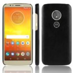 Litchi Texture PU Leather Coated Plastic Mobile Case for Motorola Moto E5 / G6 Play – Black