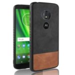 [Bi-color Splicing] PU Leather Coated PC + TPU Hybrid Case for Motorola Moto E5 / G6 Play – Black