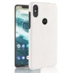 Crocodile Texture PU Leather Coated PC Phone Casing for Motorola One / P30 Play (China) – White