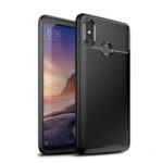 IPAKY Carbon Fiber Texture Soft Back TPU Case for Xiaomi Mi Max 3 – Black