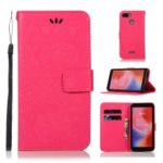 [Imprinted Elephant] Flip Leather Wallet Stand Mobile Casing for Xiaomi Redmi 6 (Dual Camera: 12MP+5MP) – Rose