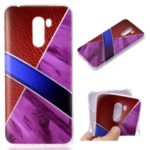Splicing Marble Pattern and Leather Texture TPU Case for Xiaomi Pocophone F1 / Poco F1 in India – Purple
