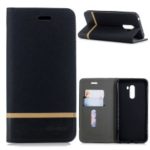 Cloth Texture Splicing PU Leather Flip Case with Card Slots for Xiaomi Pocophone F1 / Poco F1 in India – Black