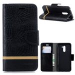 [Crocodile Texture Splicing] PU Leather Wallet Case for Xiaomi Pocophone F1 / Poco F1 in India – Black