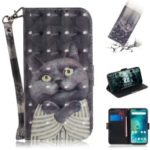 Light Spot Decor Patterned Wallet Stand PU Leather Phone Case for Xiaomi Mi A2 Lite / Redmi 6 Pro (China) – Grey Cat