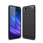 Carbon Fiber Texture Brushed TPU Mobile Phone Casing for Xiaomi Mi 8 Lite / Xiaomi Mi 8 Youth (Mi 8X) – Black