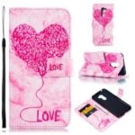 Lover Heart Pattern Leather Wallet Case for Xiaomi Pocophone F1 / Poco F1 in India – Red
