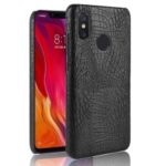 Crocodile Texture PU Leather Coated PC Phone Case for Xiaomi Redmi Note 6 Pro – Black