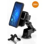 2 in 1 Car Mount Dashboard Air Vent Car Cell Phone Holder Auto Lock 360° Rotation