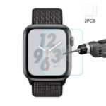 2Pcs/Set HAT PRINCE for Apple Watch Series 4 44mm Tempered Glass Screen Protection Film / 0.2mm / 9H / Bubble-free / 2.15D Arc Edge