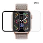 2PCS HAT PRINCE for Apple Watch Series 4 40mm 3D Full Size Curved Hot Bending HD Clear PET Films – Black/Transparent