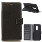 Crocodile Texture Leather Wallet Case for OnePlus 6T – Black