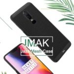 IMAK Jazz Mesh Hard PC Case + Screen Protector Film for OnePlus 6 – Black