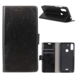 Crazy Horse Wallet Leather Stand Case for Wiko View2 Plus – Black