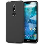 Twill Texture TPU Back Mobile Case for Nokia 7.1 – Black