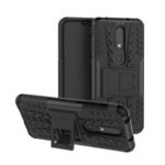 Anti-slip PC + TPU Hybrid Case with Kickstand for Nokia X6 (2018) – Black