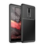 For Nokia 5.1 Beetle Series Carbon Fiber TPU Protection Phone Case – Black
