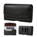 4.8 inch PU Leather Holster Pouch Case for iPhone 8, Size: 14.3 x 7.5 x 1.8cm – Black