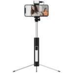 BENKS Multi-functional Bluetooth LED Fill Light Selfie Stick LED with Tripod for iPhone XS/X Etc – Black