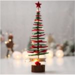 DIY Non-woven Fabric Christmas Tree with Bell Christmas Decoration Desktop Decor – Red / Green