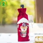 Christmas Element Wine Bottle Holder Cover Gift Bag Home Party Decoration – Red