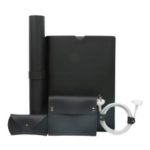 SOYAN for 13.3 Inch Macbook 5-in-1 PVC Laptop Case + Cable Tidy + Power Adapter Package + Mouse Bag + Desk Mat – Black