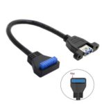 CY U3-384-DN USB 3.0 Single Port A Female Screw Mount Type to Down Angled Motherboard 20Pin Header Cable