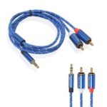 REXLIS 15m 3.5mm Male to 2RCA Male Audio Aux Cable for Amplifier Phone Speaker