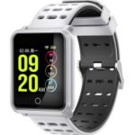N88 Fitness Tracker IP68 Waterproof Bluetooth 4.2 Heart Rate Blood Pressure Monitor Smart Wristband – White / Grey