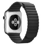 Magnetic Loop Genuine Leather Watch Band for Apple Watch Series 4 44mm – Black
