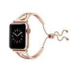 Classic Metal S Shape Watchband Bracelet for Apple Watch Series 4 40mm/3/2/1 38mm – Rose Gold