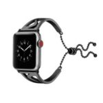 S Shape Stainless Steel Watch Bracelet Band for Apple Watch Series 4 40mm / Series 3 2 1 38mm – Black