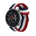 For Samsung Galaxy Watch 46mm Adjustable Nylon Replacement Watch Strap, Width: 22mm – Blue / White / Red