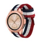 For Samsung Galaxy Watch 42mm Adjustable Nylon Replacement Watch Strap, Width: 20mm – Blue / White / Red