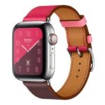 PU Leather Watch Band Adjustable Size for Apple Watch Series 4 40mm, Series 3 / 2 / 1 38mm – Rose / Wine Red