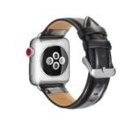 Top Layer Crazy Horse Texture Cowhide Leather Watch Band for Apple Watch Series 4 40mm / Series 3 2 1 38mm – Black