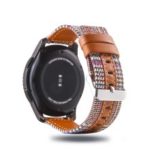Cloth and Genuine Leather Watch Band for 22mm Smart Watch – 001