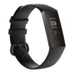 Flexible Silicone Replacement Smartwatch Band for Fitbit Charge 3 – Size: L / Black