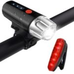 Mountain Bicycle Headlight and LED Taillight Set Super Bright Bike Light USB Rechargeable
