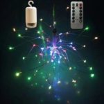2Pcs/Set Starburst Light 40-LED String Firework Lamp Battery Operated with Remote Control