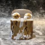 Patterned TWS Mini Wireless Bluetooth Earphones with Charger Case Box – Brown Camouflage