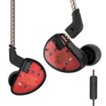 KZ AS10 5BA Drive Unit In Ear Earphone 5 Balanced Armatured HiFi Hybrid Wired Earbuds 3.5mm without Microphone (Microphone Version) – Black