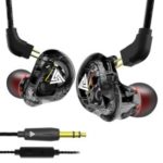 QKZ VK1 Coaxial Four Elements In-ear Stereo Headphone 3.5mm Wired Earphone (with Microphone) – Black