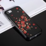 GIRLSCASE Flower Pattern Rhinestone TPU PC Hybrid Back Case for iPhone 8 / 7 4.7 inch – Black