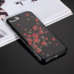 GIRLSCASE Flower Pattern Rhinestone TPU PC Hybrid Cover for iPhone 8 Plus / 7 Plus 5.5 inch – Black
