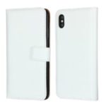 For iPhone XS Max 6.5 inch Wallet Case [Genuine Split Leather] – White