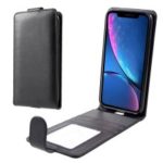 Vertical Flip PU Leather Phone Case for iPhone XR 6.1 inch – Black