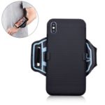 Stripe Pattern PC Phone Cover with Wrist Band for iPhone XS Max 6.5 inch